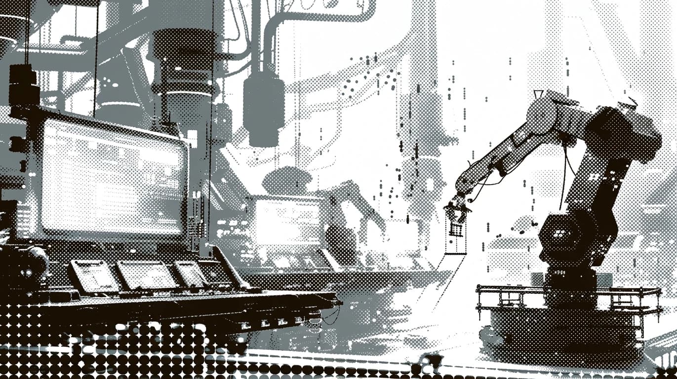 Abstract knowledge factory illustration