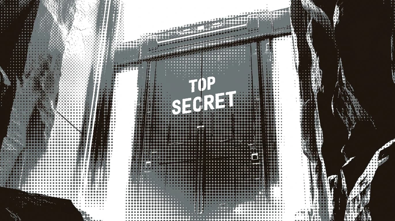 Abstract governance and secrecy illustration